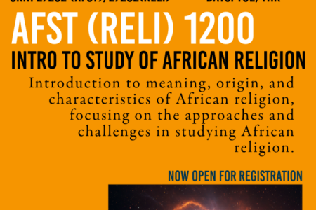 AFST 1200, Intro to Study of African Religion